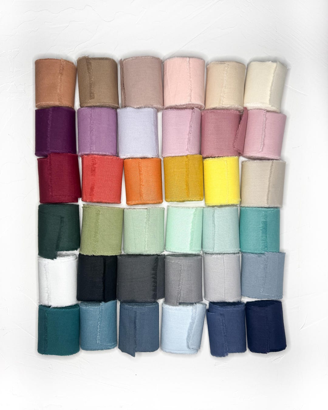 Hand Ribbions 100% COTTON Ribbon: 5-yards Hand-torn Frayed Edges Fabric Strips for ...