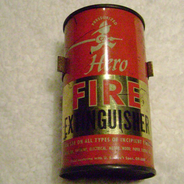 Vintage Hero Fire Extinguisher Bostwick Laboratories