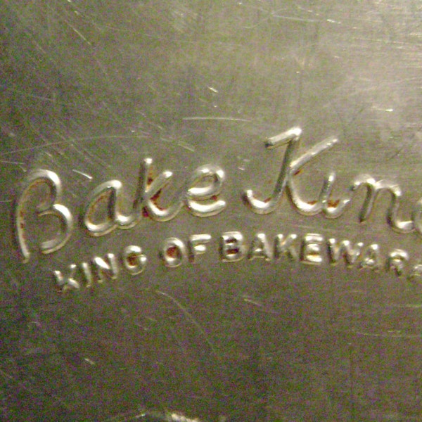 2 Vtg Aluminum Cookie Sheets Baking Pans Bake King Bakers & Chefs 18" x 12" x 1"