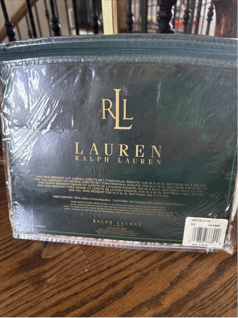 Ralph Lauren Highfields Large Floral Queen Bedskirt New Vintage Rare ...