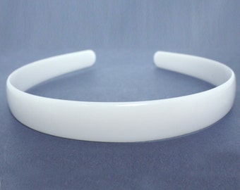 1,8 cm HOOFDBAND KERN (Pak van 12) witte plastic aliceband midden, haarbandvormer voor uw eigen ontwerpen. Post gratis voor bestellingen in het VK.