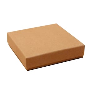DÜNNE GESCHENKBOXEN , dünn für billiges Porto, geschäumte, schwarz beflockte Einsätze. Braune Armband-Boxen. 9x9x2.2 cm Post Kostenlos für U K Bestellungen