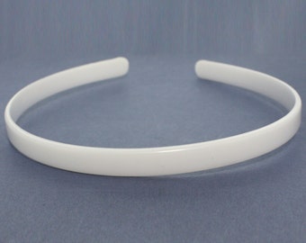 1cm HEADBAND CORE, white plastic aliceband centre, hair band former for your own designs. (Pack of 12)