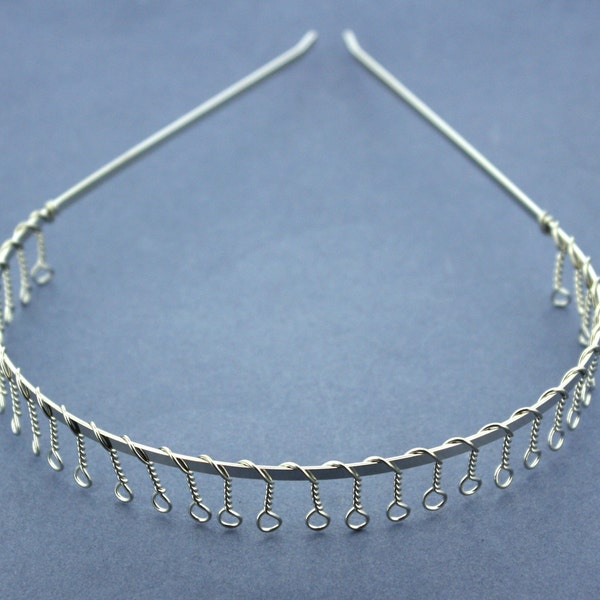 HEADBAND with WIRE COMB. metal headband with wire comb silver colour. Post Free for U.K. orders