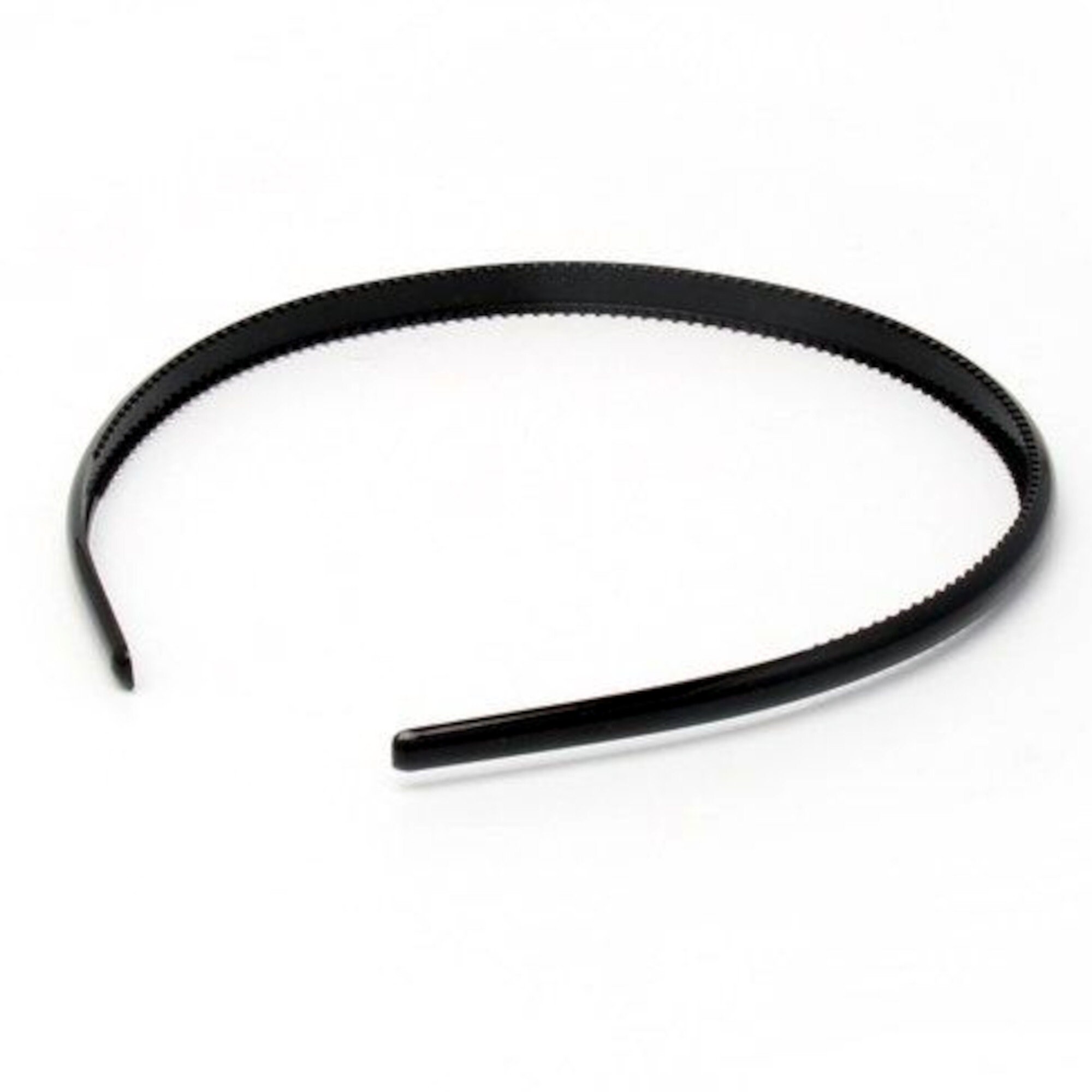 Damen Stirnband Mit Kettenglied-Design – Breites Alice Band In Schwarz, Glänzend