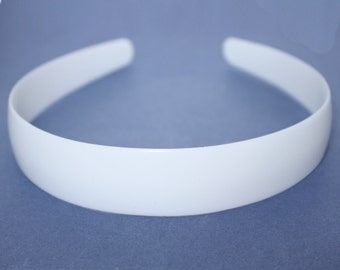 2.5cm HEADBAND CORE (Pack of 12) white plastic aliceband centre, hair band former for your own designs. Post Free for UK orders.