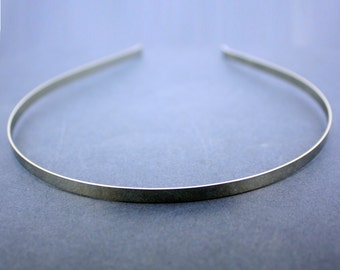PLAIN SILVER HEADBANDS, 5mm. silver plated metal headband for your own designs. Post Free for U.K. orders.