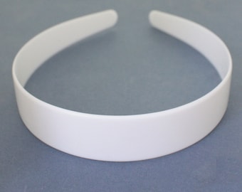 White Plastic Headband Core, DIY Hairband Blanks 2.5cm (Pack of 12) Post Free for UK orders