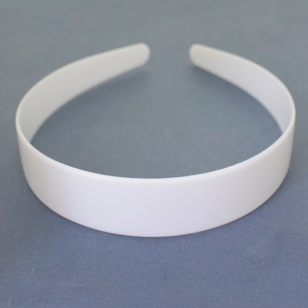 2.5cm HEADBAND CORE (Pack de 12) centre aliceband en plastique blanc, bande de cheveux ancienne pour vos propres conceptions. Postez gratuitement pour les commandes au Royaume-Uni.