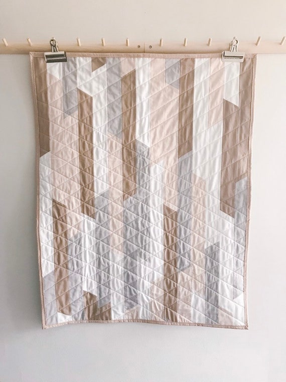 Modern Baby Quilt Crib Quilt Baby Quilt Pink and Tan Quilt Etsy