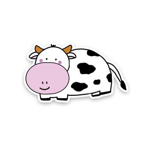 Cow Sticker | Cute Cow Vinyl Sticker | Cow Vinyl Sticker | Farm Sticker | Laptop Sticker | Funny Sticker