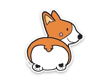 Corgi Butt Sticker | Cute Corgi Butt Vinyl Sticker | Corgi Vinyl Sticker | Corgi Sticker | Laptop Sticker | Funny Sticker
