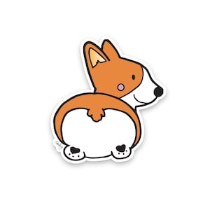 Corgi Butt Sticker | Cute Corgi Butt Vinyl Sticker | Corgi Vinyl Sticker | Corgi Sticker | Laptop Sticker | Funny Sticker