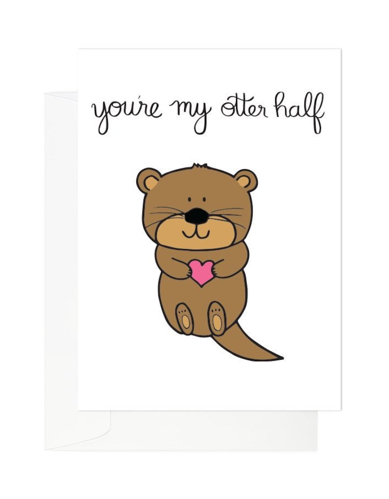 Otter Greeting Card You're My Otter Half - Etsy