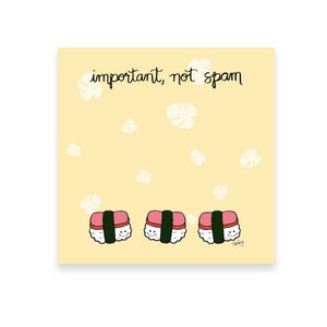 Musubi Sticky Notes | Spam Sticky Notes | Hawaiian Sticky Notes | Musubi Gifts |Cute Funny Sticky Notes | Spam Lover | Musubi notepad