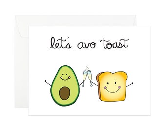 Biglietto di auguri per brindisi all'avocado / Congratulazioni