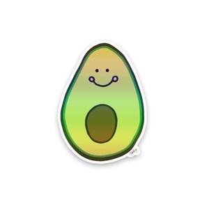 Holographic Avocado Sticker | Cute Avocado Vinyl Sticker | Avocado Vinyl Sticker | Foodie Sticker | Laptop Sticker | Funny Sticker