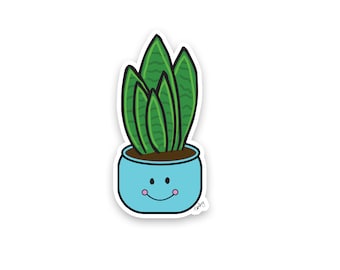 Snake Plant Sticker | Cute Snake Plant Sticker | Plant Lover Sticker | Cute Plant Sticker | Laptop Sticker | Funny Sticker