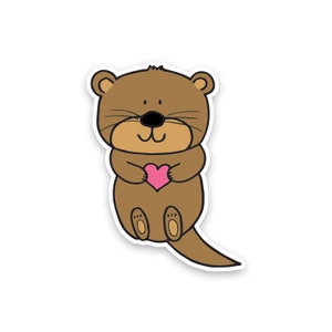 Otter Sticker | Schattige Otter Vinyl Sticker | Otter Vinyl Sticker | Leuke dierlijke sticker | Laptop sticker | Grappige Sticker