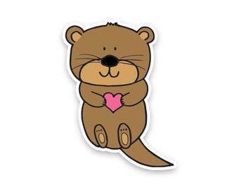 Otter Sticker | Schattige Otter Vinyl Sticker | Otter Vinyl Sticker | Leuke dierlijke sticker | Laptop sticker | Grappige Sticker