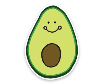 Avocado Sticker | Cute Avocado Vinyl Sticker | Avocado Vinyl Sticker | Foodie Sticker | Laptop Sticker | Funny Sticker