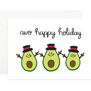 Avocado Weihnachtskarte | Avocado Urlaubskarte | Avo Happy Holiday | Avo Urlaubskarte | Avo Weihnachtskarte | Weihnachts Avocados