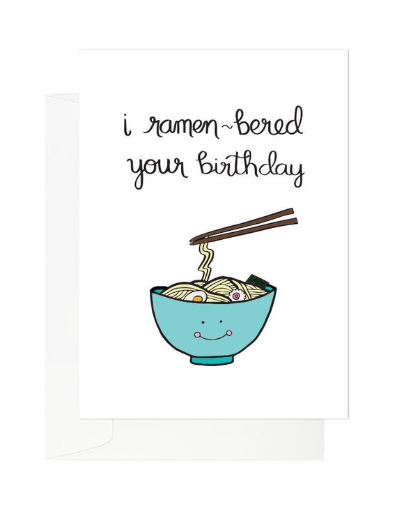 Ramen Birthday Card Foodie Birthday Card Japanese Food Etsy Singapore