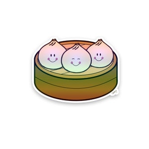 Holographic Dumpling Steamer Sticker | Cute Dumpling Vinyl Sticker | Dumpling Vinyl Sticker | Foodie Sticker | Laptop Sticker | XLB sticker