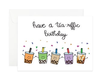 Bubble Tea Birthday Card | Milk Tea Pun Greeting