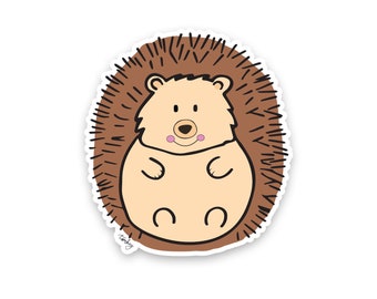 Cute Hedgehog Vinyl Sticker | Laptop, Water Bottle Decal