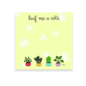 Plant sticky notes | Leaf me a note | House plant sticky notes | Plant lover gifts | Plant lovers | Cute and Fun Sticky Notes