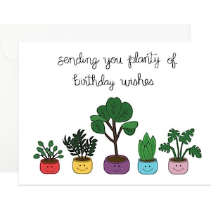 Carte d’anniversaire de plante | Vous envoyer des souhaits d’anniversaire | carte de vœux d’anniversaire | Carte de vœux de l’usine