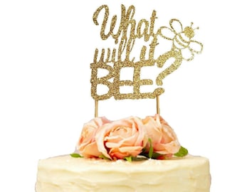 What Will It Bee Cake Topper, Gender Reveal Cake Topper, Baby Shower Cake Topper, Gender Reveal Party, Boy or Girl, He or She, Bee Topper