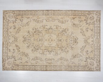 May include: A rectangular beige rug with a detailed floral pattern and a dark brown border. The rug has a central medallion design and corner motifs. The overall aesthetic is vintage, with a slightly distressed appearance.