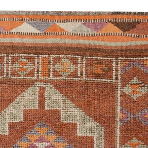 3x11 Vintage Runner, Turkish Oushak Runner Rug, Eclectic Fine Aztec Runner rug, Hallway Boho Kitchen rug, One of a kind, Rug Runner, 1993 image 7