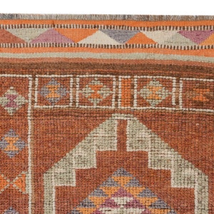 3x11 Vintage Runner, Turkish Oushak Runner Rug, Eclectic Fine Aztec Runner rug, Hallway Boho Kitchen rug, One of a kind, Rug Runner, 1993 image 8