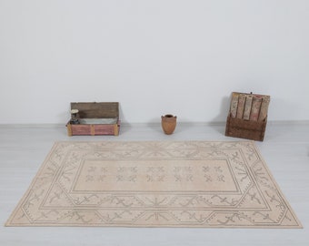 Alfombra turca 5x9, alfombra vintage, alfombra hecha a mano, alfombra de área de lana, alfombra de sala de estar, alfombra persa, alfombra de piso, alfombra Oushak, alfombra de Anatolia, alfombra natural