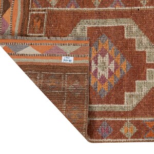 3x11 Vintage Runner, Turkish Oushak Runner Rug, Eclectic Fine Aztec Runner rug, Hallway Boho Kitchen rug, One of a kind, Rug Runner, 1993 image 10