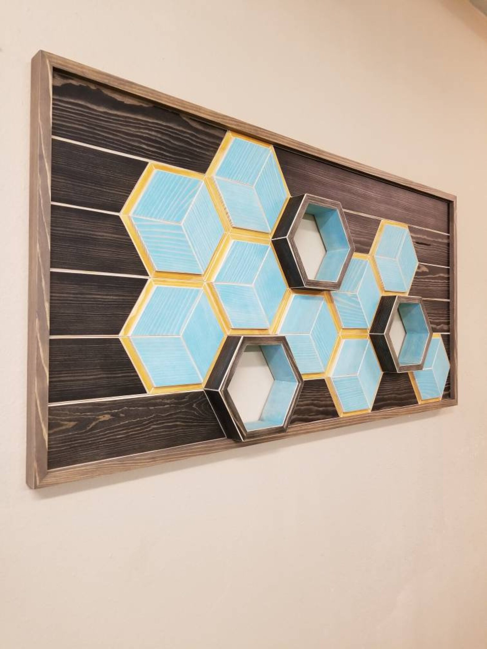 Wall Art with Shelves Wooden Abstract Home Decor Etsy