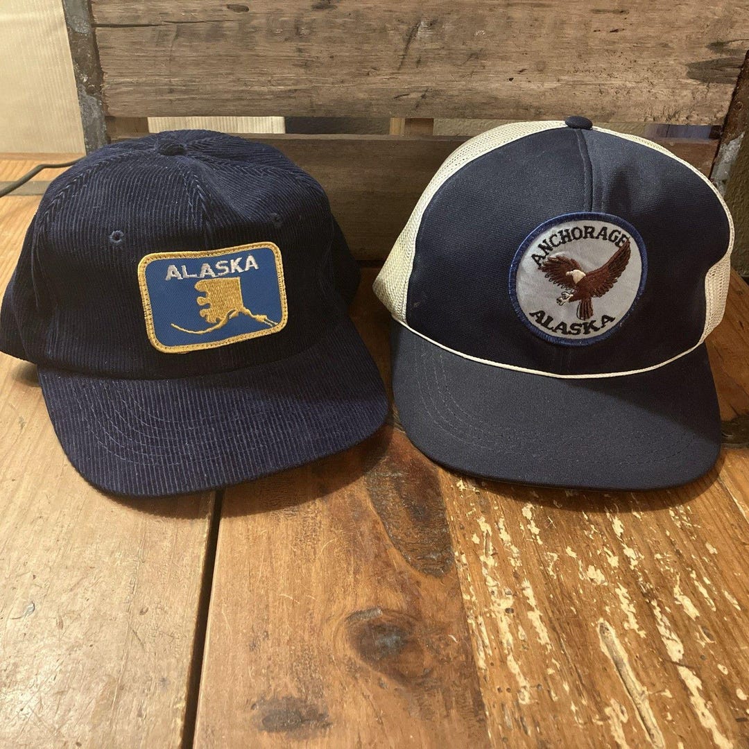 Vintage Alaska Corduroy Patch Snapback Mesh Trucker Hat Cap Lot ...