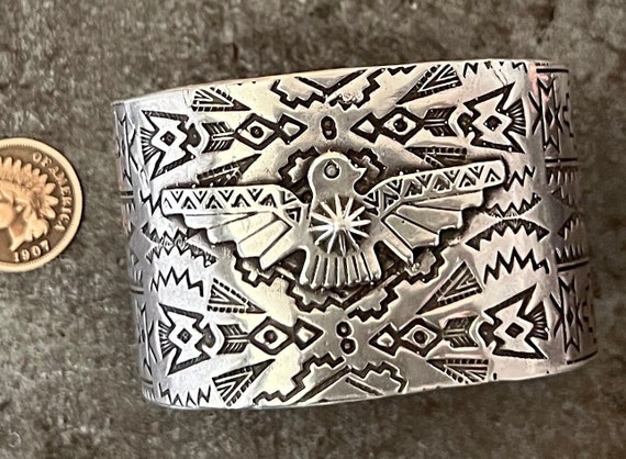 Lovely Vintage Sterling Silver Thunderbird Bracel… - image 4