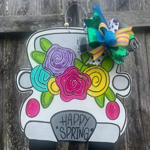 IN STOCK| Happy Spring Truck Door Hanger
