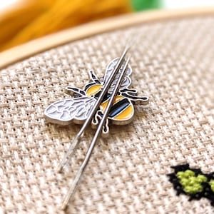 Handcrafted Bumble Bee Needle Minder/Fridge Magnet - Quirky and Functional Accessory for Sewing and Kitchen Décor