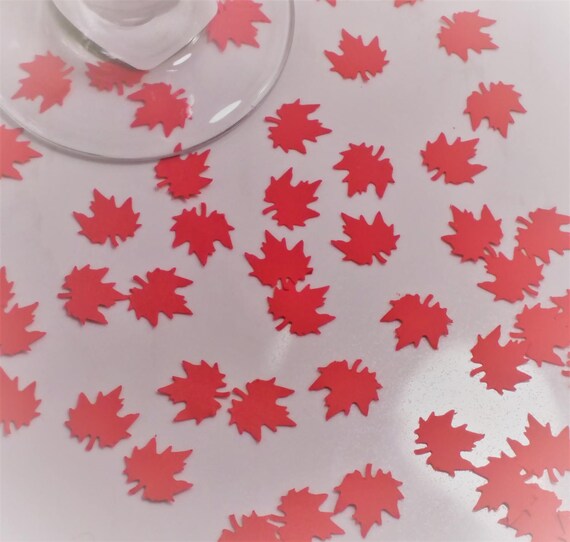 Maple Leaf Confetti Decorations Canada Day Party Etsy