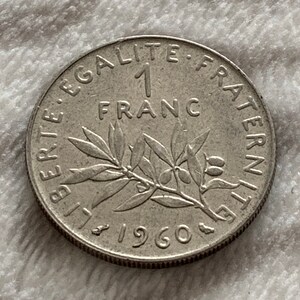 Vintage Coin French Coin 1960 Republique Francaise 1 Franc Etsy