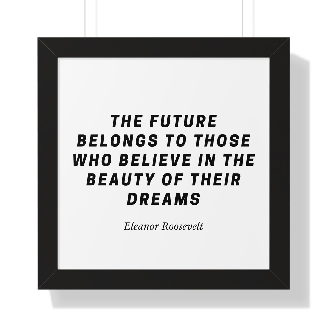Motivational Quote Framed Wall Art 'the Future Belongs to Etsy
