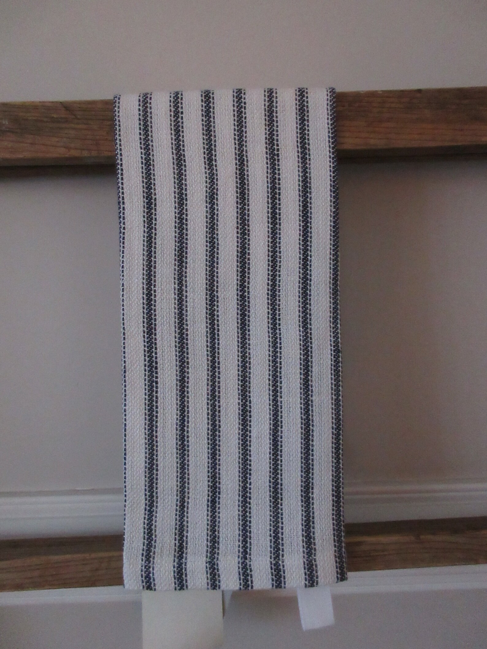 Handwoven Blue Stripe 100 Linen Towel Etsy