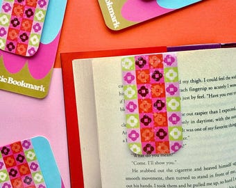 Marcapáginas magnético con flores de colores, marcapáginas holográfico, laminado, ideal para amantes de los libros, regalo de Navidad, regalo perfecto para lectores, regalo navideño