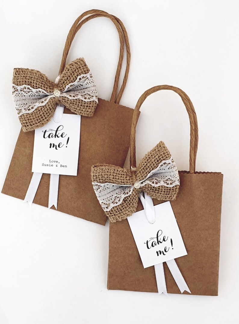 Mini Kraft Favour Bags Hessian Burlap Wedding Boho Rustic Etsy UK
