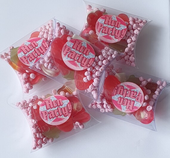 Hen Party Pillow Box Favours Pink Sweets Bridal Shower (Qty 1)